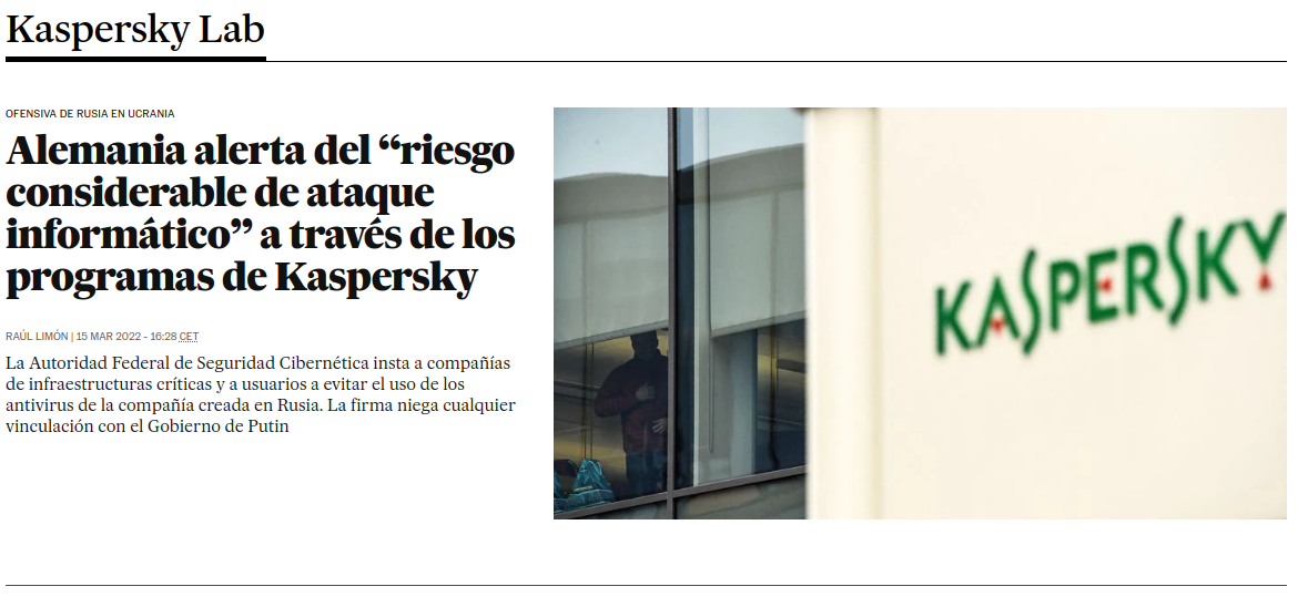 Clientes de Kaspersky migran a soluciones Europeas